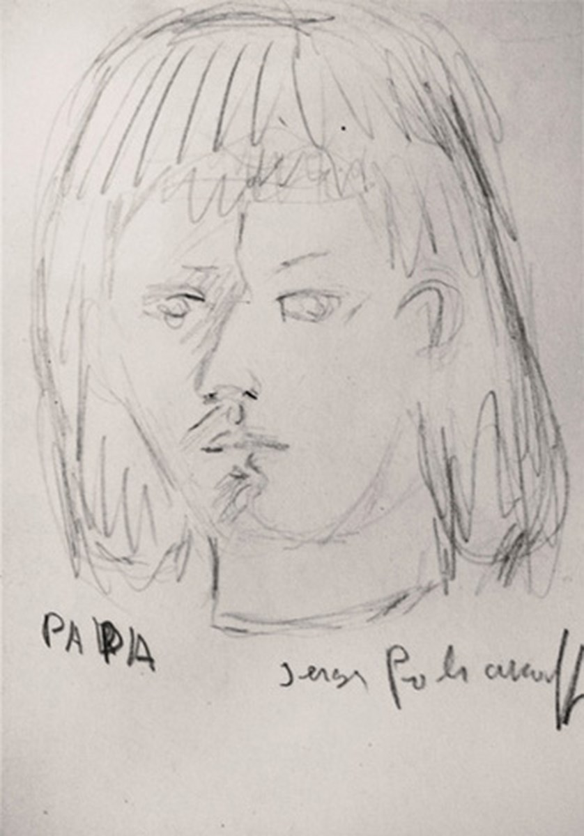 Serge Poliakoff, „Portret Marii Papy Rostkowskiej”, 1962, ołówek na papierze, kolekcja prywatna (źródło: materiały prasowe organizatora)