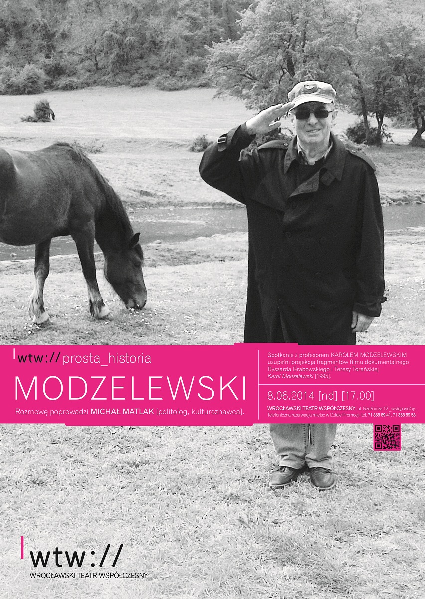 Spotkanie z Karolem Modzelewskim w WTW, plakat (źródło: mat. prasowe)