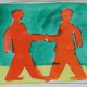 Jarosław Modzelewski, „Podawanie sobie rąk”, akwarela, papier, 9 x 12 cm (w świetle passe-partout), 1983, Kolekcja Galerii Zderzak, Kraków (źródło: materiały prasowe organizatora)
