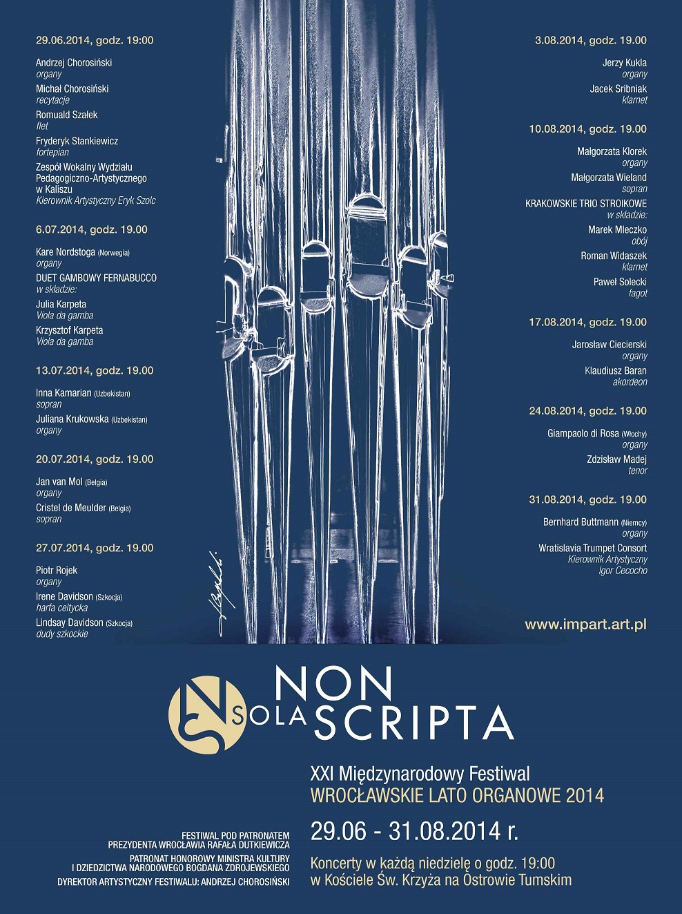 Międzynarodowy Festiwal „Non Sola Scripta", plakat (źródło: materiały prasowe organizatora)