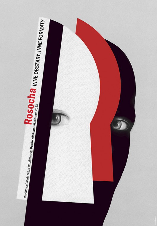 Plakat do wystawy „Rosocha. Inne obszary inne formaty”, autor: Wiesław Rosocha (źródło: materiały prasowe organizatora)