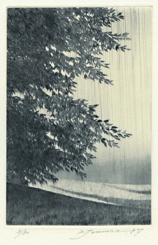 Shigeki Tomura, „Nature. In Summer II”, 1997, sucha igła, 14,4 x 9,5 cm (źródło: materiały prasowe organizatora)