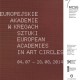 „Europejskie Akademie w Kręgach Sztuki”, plakat wystawy, MCSG w Krakowie (źródło: materiały prasowe organizatora)