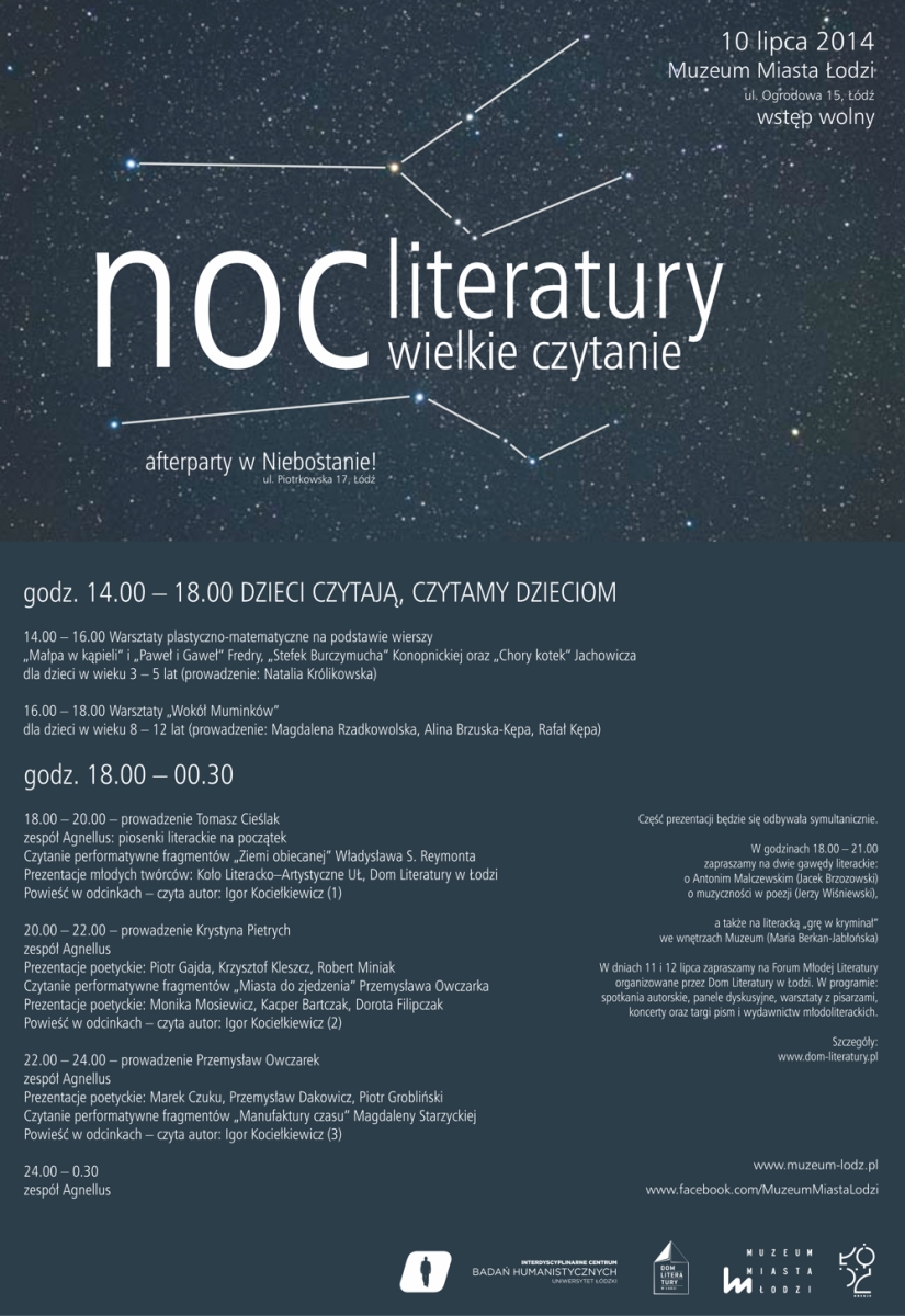 „Noc Literatury – Wielkie Czytanie” (źródło: materiały prasowe)