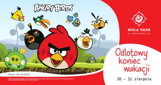 Plakat pożegnania wakacji z Angry Birds w Galerii Wola Park (źródło: materiały prasowe organizatora)
