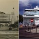 Dworzec Morski w 1936 r. vs. Dworzec Morski w. 2014 r. (źródło: materiały prasowe Muzeum Emigracji)