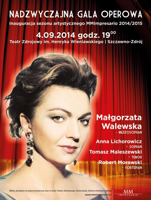 Nadzwyczajna Gala Operowa, Małgorzata Walewska, plakat (źródło: materiały prasowe organizatora)