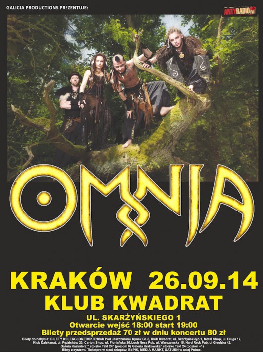 Plakat koncertu zespołu Omnia, (źródło: materiały prasowe organizatora)