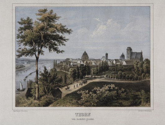 Widok Torunia od wschodu, pocztówka, ok. 1860 r., (źródło: materiały prasowe organizatora)