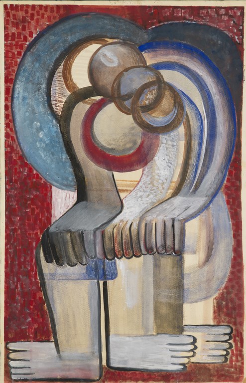 Teresa Żarnower, „Expectation”, 1946, gwasz na papierze, kolekcja Elizabet Sobczyński, Londyn (źródło: materiały prasowe)