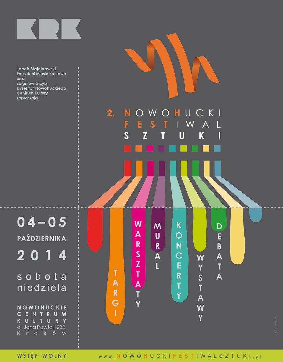 Plakat 2. Nowohuckiego Festiwalu Sztuki, (źródło: materiały prasowe organizatora)
