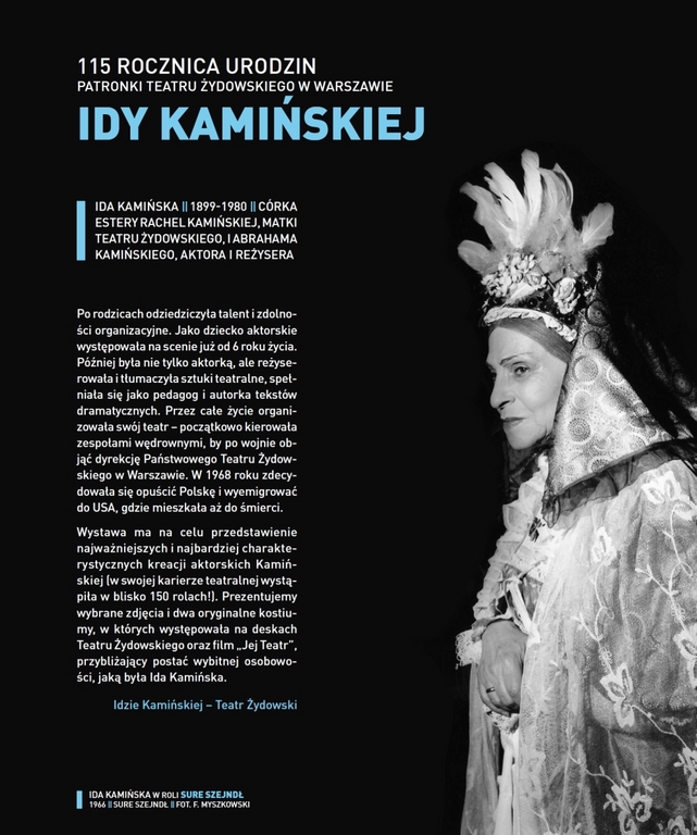 Wystawa z okazji 115. rocznicy urodzin Idy Kamińskiej, plakat (źródło: materiały prasowe)