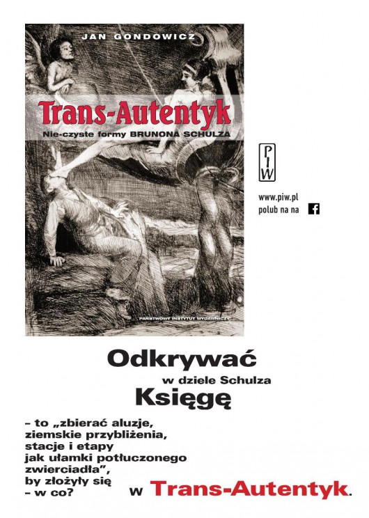Jan Gondowicz „Trans-autentyk. Nie-czyste formy Brunona Schulza” – plakat (źródło: materiały prasowe)
