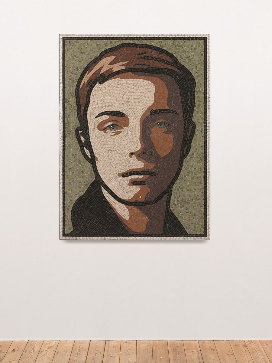 Julian Opie, „Finn.1.”, 2014, mozaika, 151 x 110,1 cm, dzięki uprzejmości artysty (źródło: materiały prasowe organizatora)