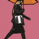 Julian Opie, „Kobieta w kapeluszu w deszczu”, 2012, winyl na drewnianym krośnie, 224,8 x 162,4 cm, dzięki uprzejmości artysty (źródło: materiały prasowe organizatora)