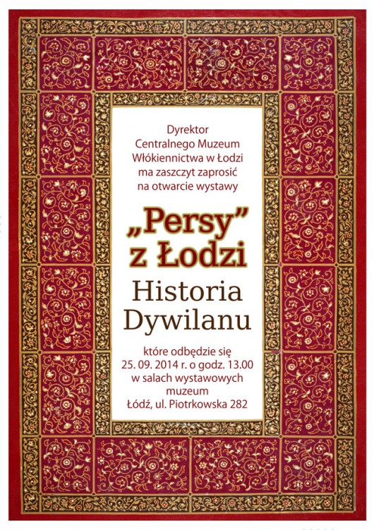 Plakat wystawy „«Persy» z Łodzi. Historia Dywilanu”, (źródło: materiały prasowe organizatora)