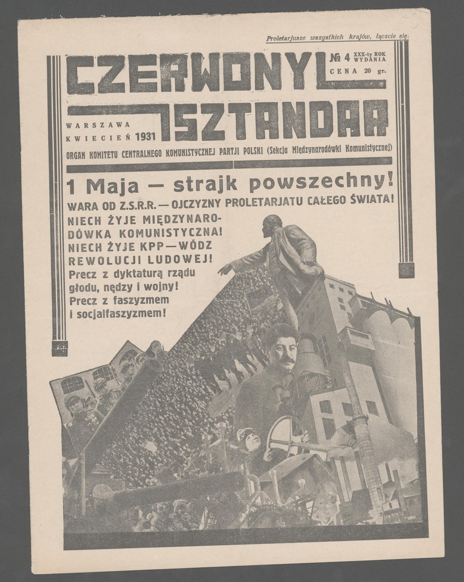 Teresa Żarnower – Lenin, Liebknecht, Luksemburg, fotomontaż w czasopiśmie „Czerwony sztandar”, 1931, n.1. (źródło: materiały prasowe organizatora)