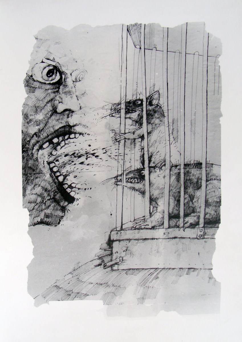 Zbigniew Kołaczek, 1988, ilustracja do książki G. Orwella „Rok 1984” (źródło: materiały prasowe organizatora)