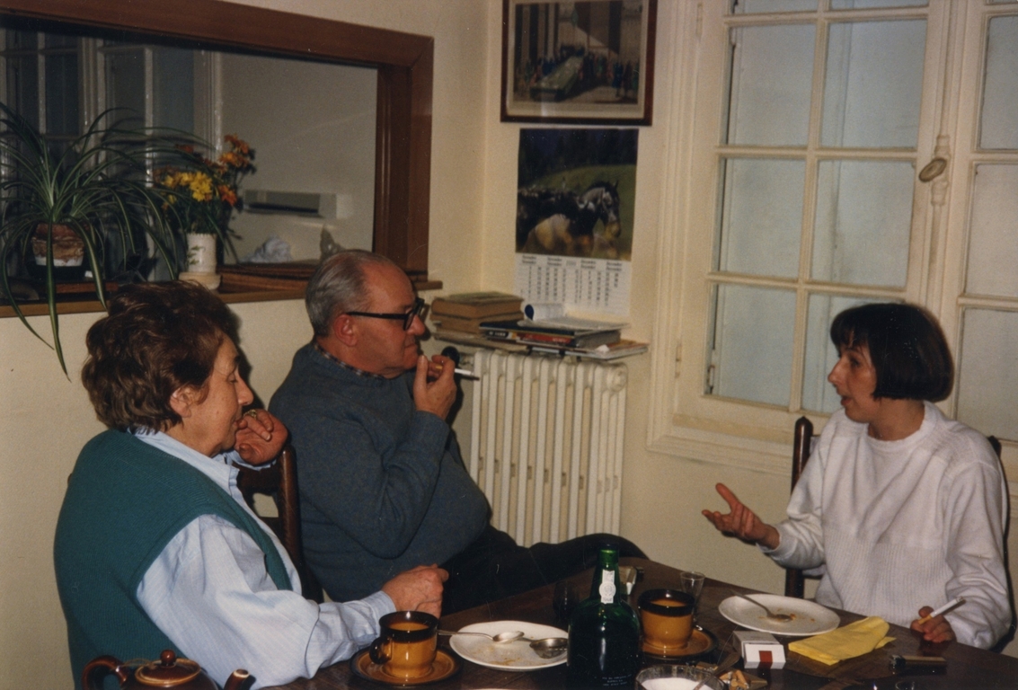 Zofia Hertz, Gustaw Herling-Grudziński, Teresa Torańska, Maisons-Laffitte (źródło: materiały portalu Kultura Paryska)