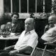 Zofia Hertz, Jerzy Giedroyc, Gustaw Herling-Grudziński w ogrodzie Maisons-Laffitte, 1987 (źródło: materiały portalu Kultura Paryska)
