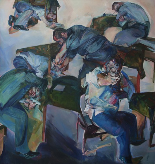 Beata Bigaj, „Prawy do lewego lub dobre stosunki”, 180x190 cm, olej na płótnie, 2011 (źródło: materiały prasowe organizatora)