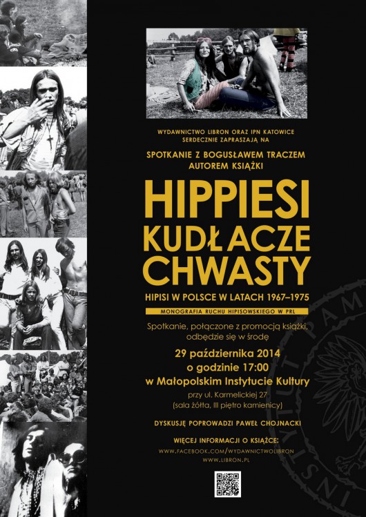 „Hippiesi – kudłacze – chwasty. Hipisi w Polsce w latach 1967–1975” – plakat spotkania (źródło: materiały prasowe)