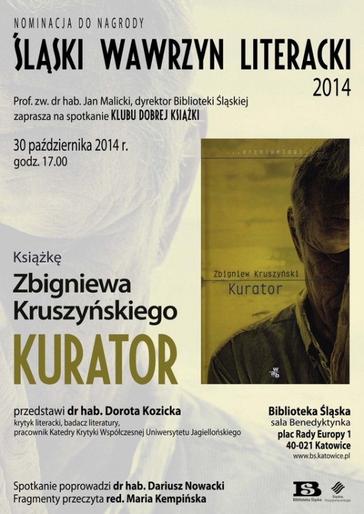 Klub Dobrej Książki: Zbigniew Kruszyński „Kurator” – plakat (źródło: materiały prasowe)