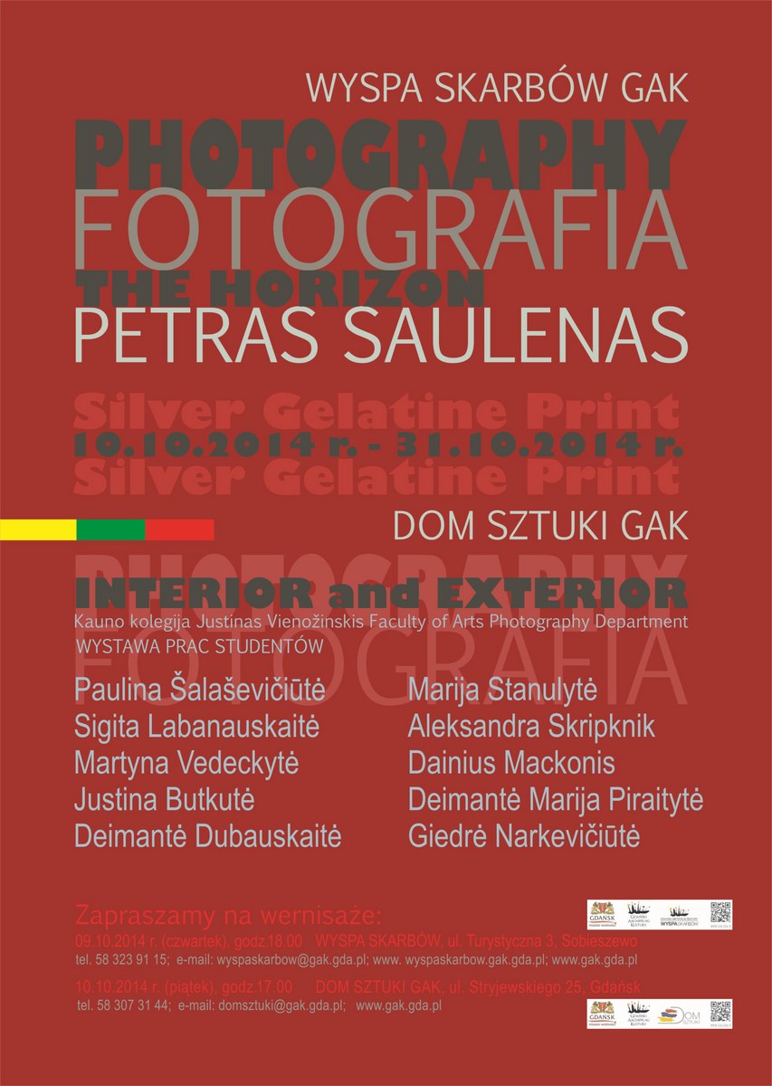 Petras Saulenas, wystawa w Gdańskim Archipelagu Kultury, plakat (źródło: materiały prasowe organizatora)