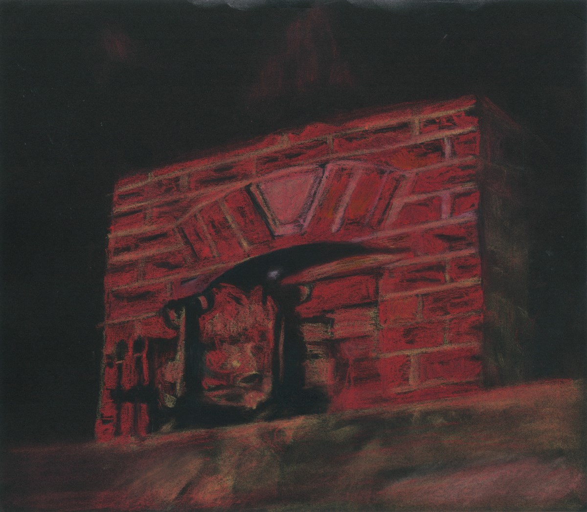 Luc Tuymans, Fireplace, 2014, pastele na kolorowym papierze, 25,9 x 25,6 cm © Luc Tuymans (źródło: materiały prasowe organizatora)