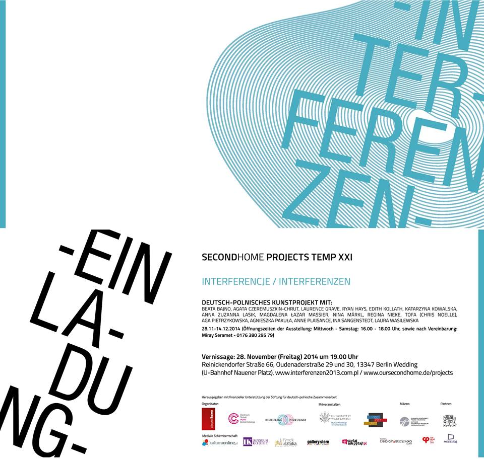 „Interferencje”, Galeria Second Home w Berlinie, plakat wystawy (źródło: materiały prasowe organizatora)