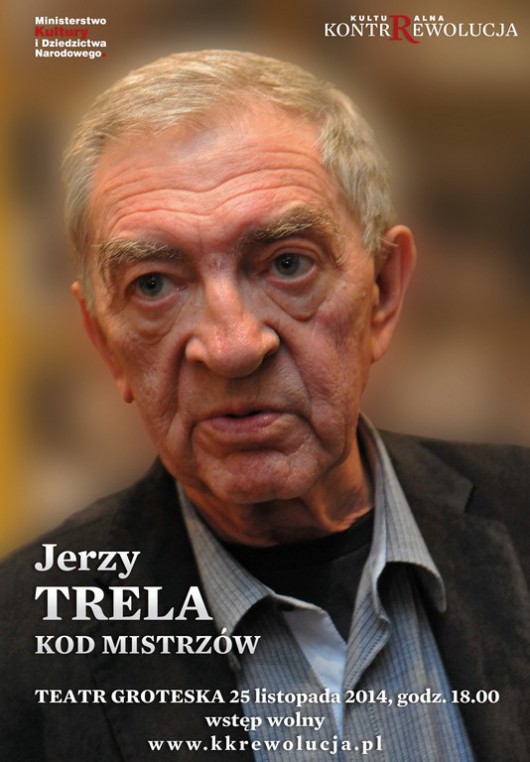 Jerzy Trela, spotkanie w Teatrze Groteska – plakat (źródło: materiały prasowe organizatora)