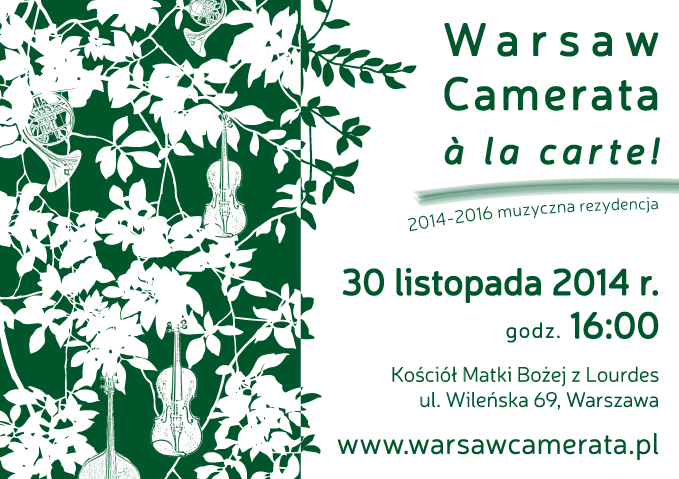 „Warsaw Camerata à la carte!” – plakat (źródło: materiały prasowe organizatora)