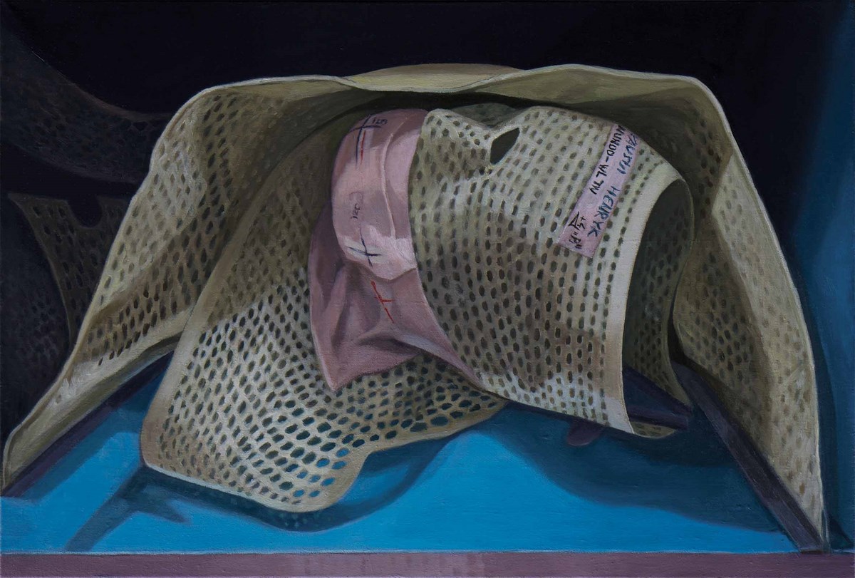 Aldona Mickiewicz, „Et in Arcadia ego III”, 2014, olej na płótnie, 55x80 cm (źródło: materiały prasowe organizatora)