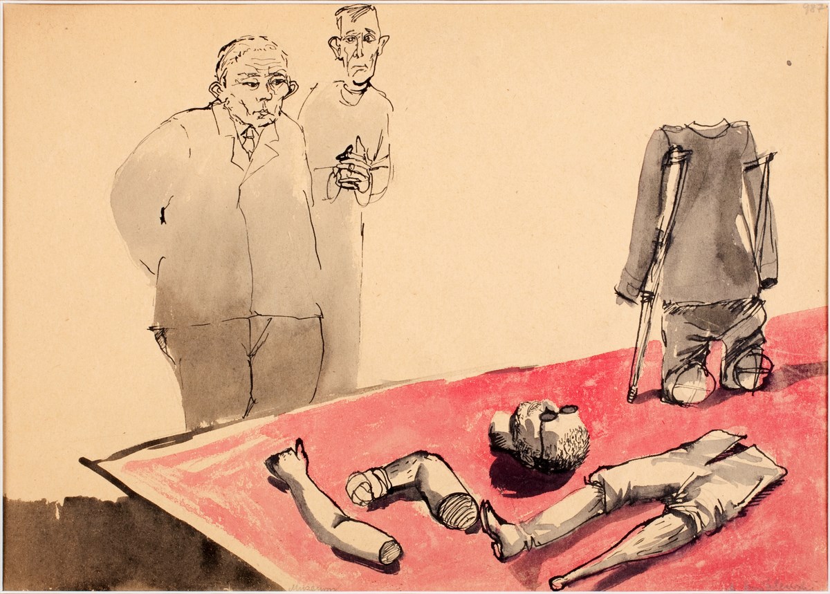 Andrzej Wróblewski, „Muzeum”, 1956, gwasz na papierze, 30 x 41 cm, Muzeum Sztuki Nowoczesnej w Warszawie (źródło: materiały prasowe organizatora)