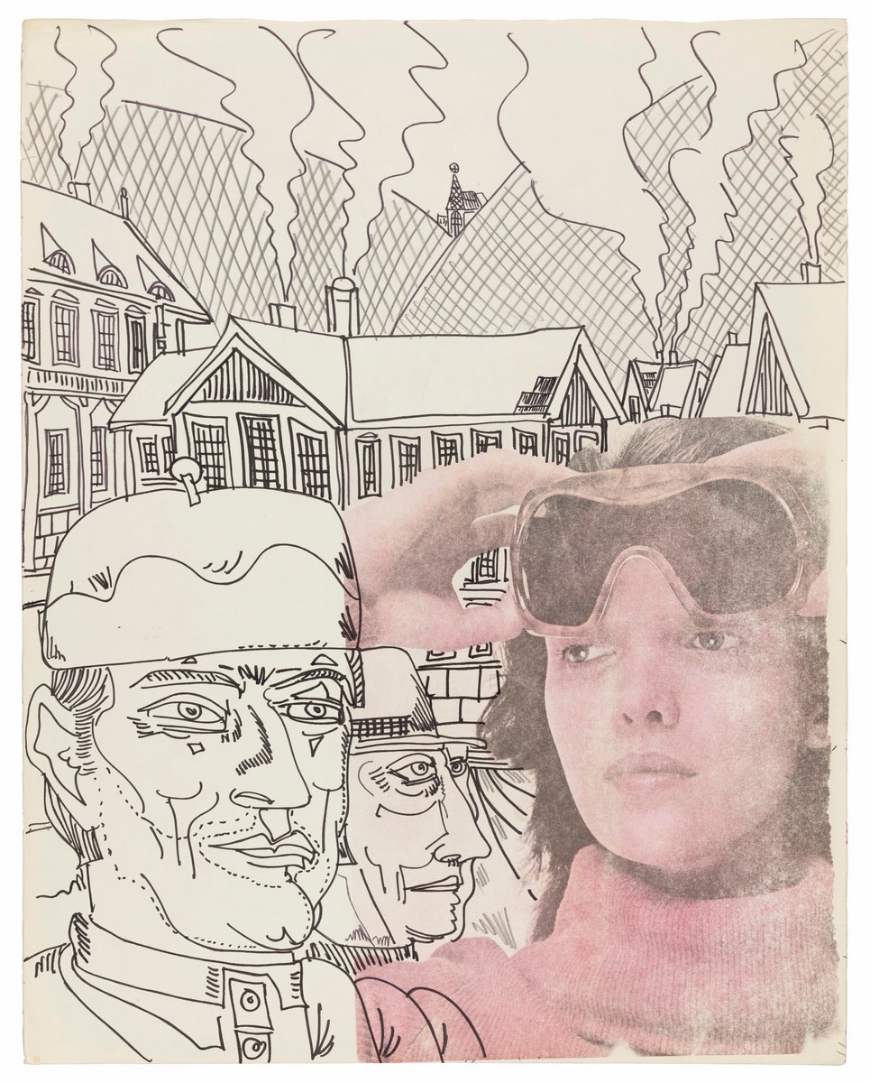 Edward Dwurnik, „Ładne gogle”, z cyklu „Szczawnica”, 1975, technika mieszana, 51,2 x 40,3 cm, dzięki uprzejmości artysty (źródło: materiały prasowe organizatora)