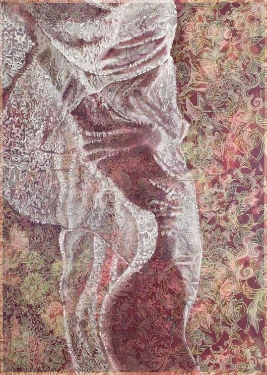 Karina Czernek, „Szeptem widziana I”, 2014, technika własna, 140 x 100 cm (źródło: materiały prasowe organizatora)