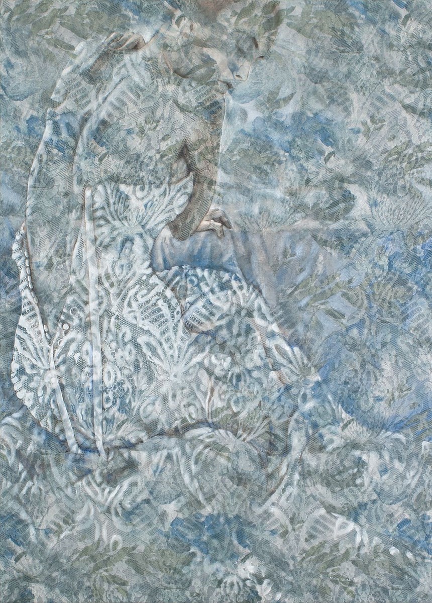 Karina Czernek, „W melancholijnym nastroju I”, 2015, technika własna, 140 x 100 cm (źródło: materiały prasowe organizatora)