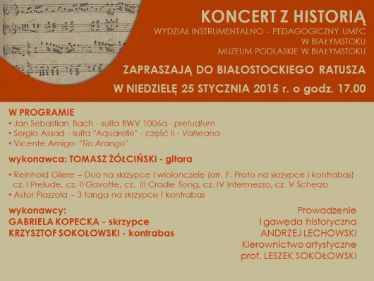 „Koncert z historią", plakat (źródło: materiały prasowe)