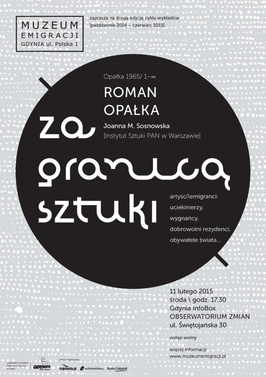 Wykład „OPALKA 1965/ 1- ∞”, Muzeum Emigracji w Gdyni, plakat (źródło: materiały prasowe organizatora)