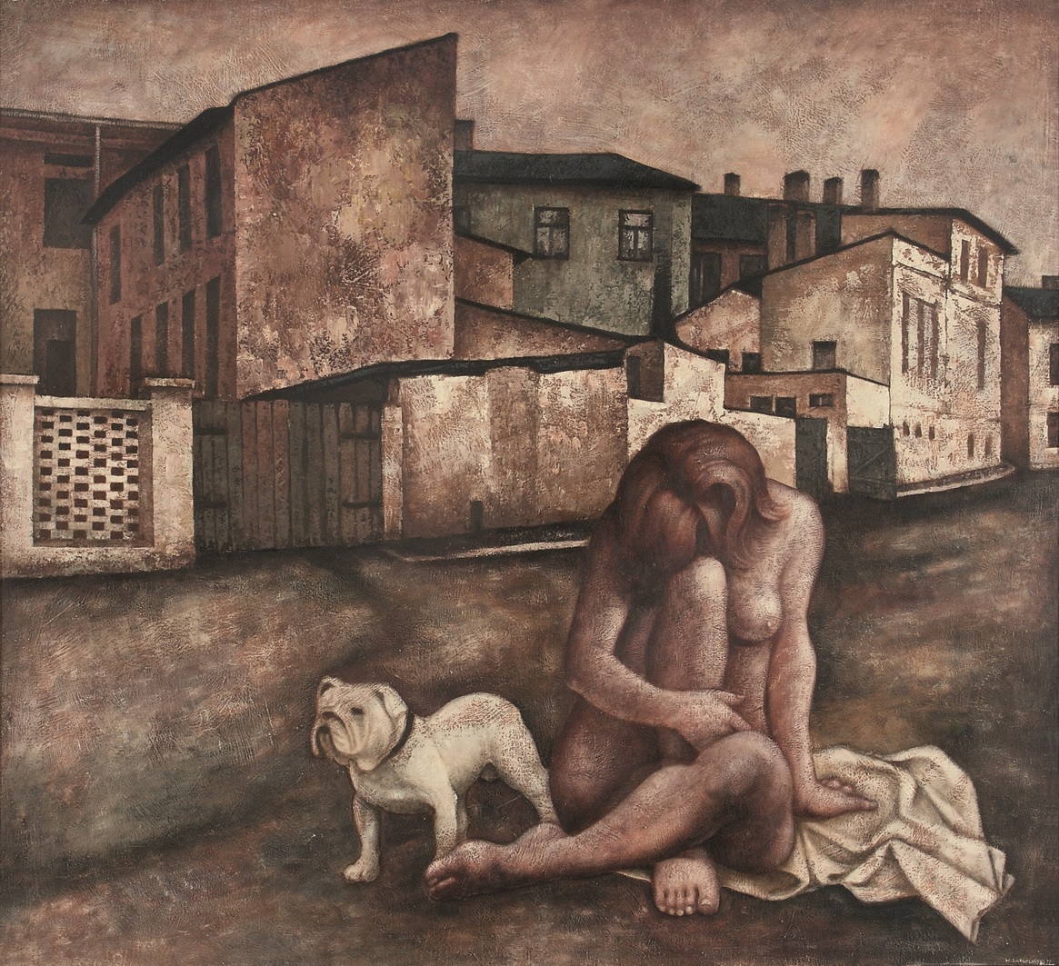 Wiesław Garboliński, „Melancholia”, 1976, olej-płótno, 142 x 156 cm, fot. Mariusz Łukawski, wł. Miejska Galeria Sztuki w Łodzi (źródło: materiały prasowe organizatora)