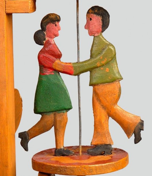 „Tańcząca para" – fragment zabawki ruchomej (tracza). Wola Dębowiecka, pow. Jasło, 1972 r. Fot. Jacek Kubiena (źródło: materiały prasowe)