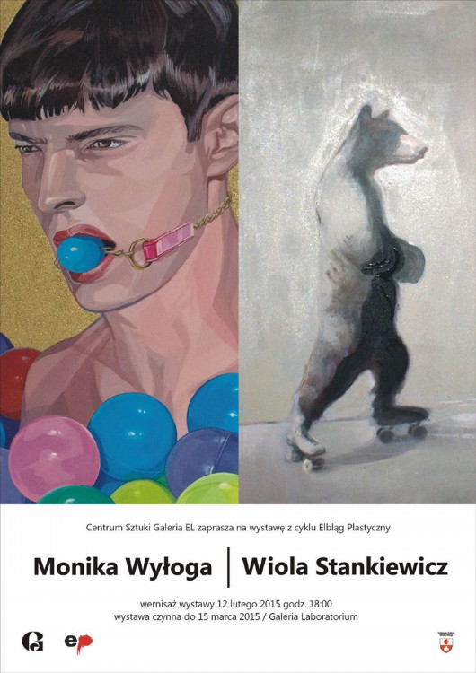 Monika Wyłoga i Wiola Stankiewicz, Centrum Sztuki Galeria El w Elblągu, plakat wystawy (źródło: materiały prasowe organizatora)