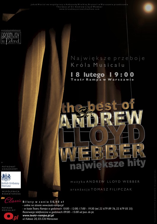 „The Best of Sir Andrew Lloyd Webber”, plakat (źródło: materiały prasowe organizatora)