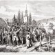 „Grupa ochotników opuszcza Grodno, aby dołączyć do armii powstańczej”, Best, Cosson i Smeeton wg rysunku Jules’a Wormsa, „L’Illustration. Journal Universel” 2 maja 1863 (źródło: materiał prasowy organizatora)