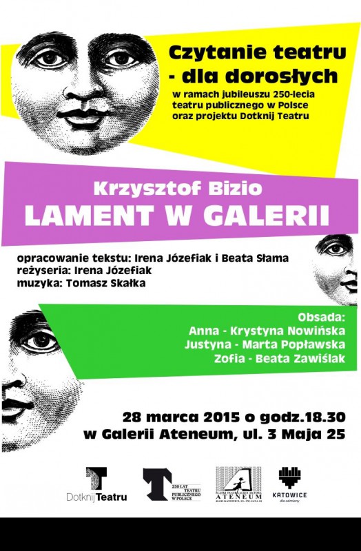 „Lament w Galerii”, reż. Irena Józefiak – plakat (źródło: materiał prasowy organizatora)