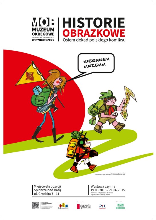 Plakat wystawy „Historie obrazkowe. Osiem dekad polskiego komiksu” (źródło: materiały prasowe organizatora)