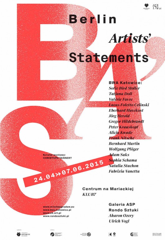 Wystawa „Berlin Artists Statements”, plakat (źródło: materiały prasowe organizatora)