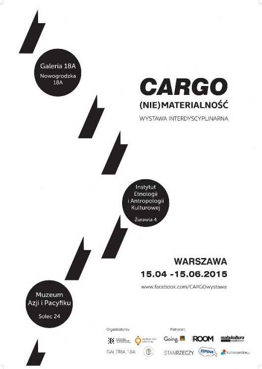 Wystawa „Cargo / (nie)materialność” – plakat (źródło: materiał prasowy organizatora)
