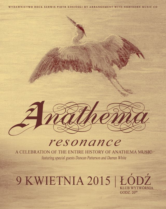 Koncert Anathemy w Łodzi – plakat (źródło: materiał prasowy organizatora)