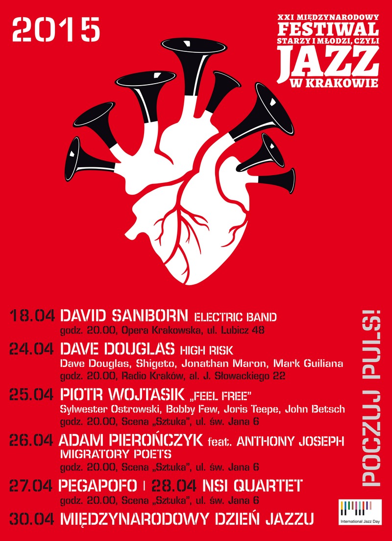 XXI Międzynarodowy Festiwal „Starzy i młodzi, czyli jazz w Krakowie”, plakat (źródło: materiały prasowe)